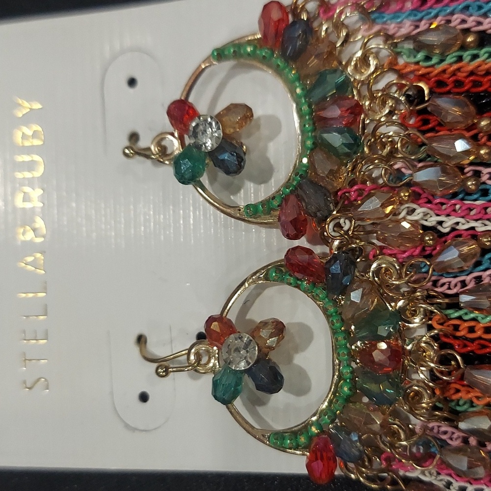 STELLA & RUBY CHANDELIER CHAIN EARRINGS - Picture 7 of 8